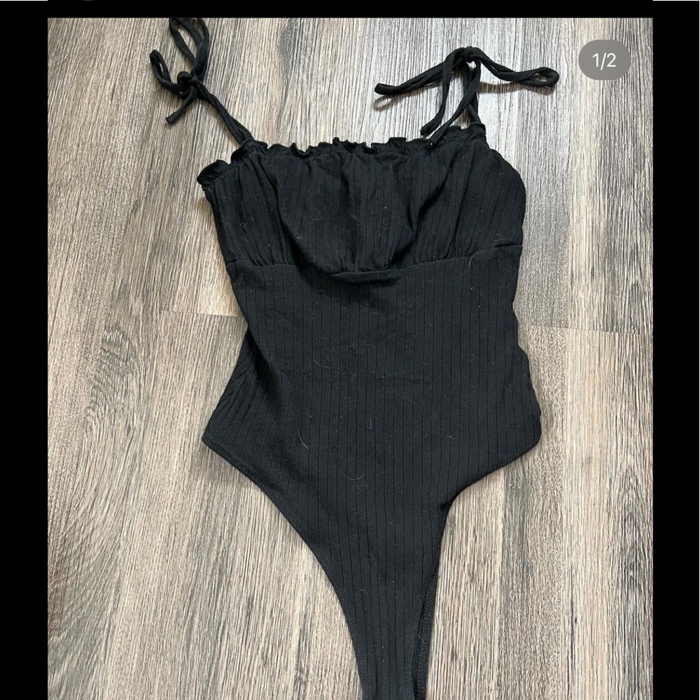 Body suit w/bow tie straps